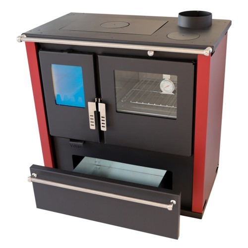 Sobă de gătit pe lemne Verso CS Plus Inox cu plită oțel și cuptor inox