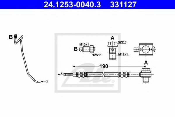 Conducta / cablu frana AUDI A6 (4B2, C5) (1997 - 2005) ATE 24.1253-0040.3