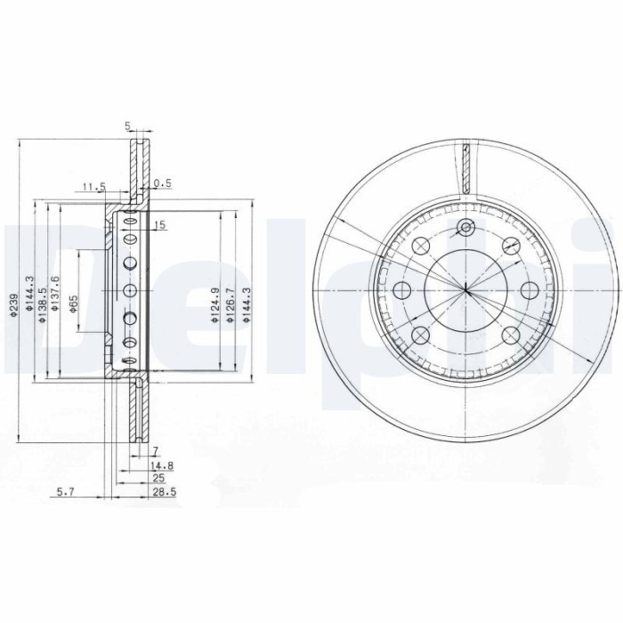 DELPHI BG3658 Disc frana