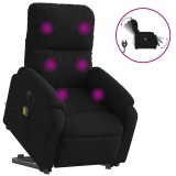 Cumpara ieftin Fotoliu masaj rabatabil electric cu ridicare, negru, microfibra
