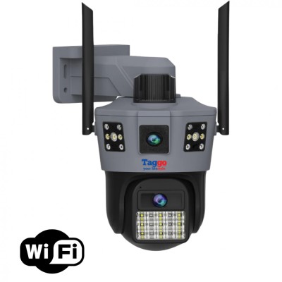Camera de supraveghere WiFi 6K, 2 lentile, Control din aplicatie, Urmarire automata, Rezistenta la apa IP66 foto