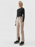 Pantaloni de schi cu bretele membrana 8000 pentru femei - maro, 4F Sportswear