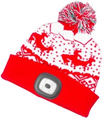 Caciula de copii Strend Pro X-mas rosie cu LED USB, marimea M