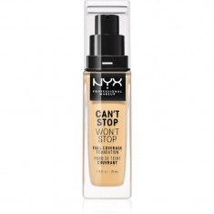 NYX Professional Makeup Can't Stop Won't Stop Full Coverage Foundation fond de ten cu acoperire ridicată culoare 08 True Beige 30 ml