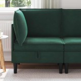 vidaXL Sofa cu Depozitare Verde &icirc;nchis Catifea 42027079