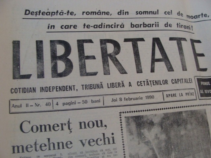 ziarul libertatea - 8 februarie 1990