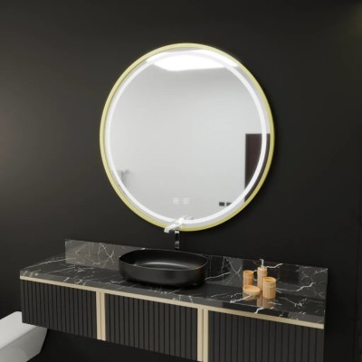 Oglinda LED Rotunda, 70cm, Glanz Touch, Sistem Dezaburire, Dimabila ModernLight Concept foto