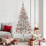 VidaXL Pom de Crăciun artificial pre-iluminat Argintiu 180 cm PET 3397206