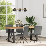 VidaXL Scaune de bucătărie pivotante, 4 buc., gri &icirc;nchis, textil
