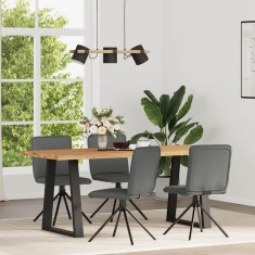 vidaXL Scaune de bucătărie pivotante, 4 buc., gri &icirc;nchis, textil