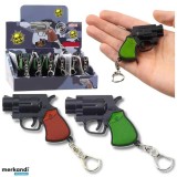 Breloc Pistol de Jucarie cu Lumina si Laser