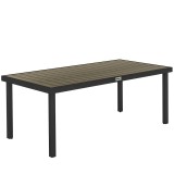 Outsunny Aluminum Outdoor Patio Dining Table for 8 for Garden Lawn Backyard, Natural | Aosom Romania