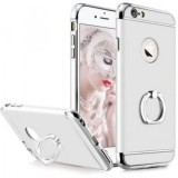 Pachet husa protectie cu inel pentru iPhone 6 Argintiu folie protectie fata-spate, MyStyle