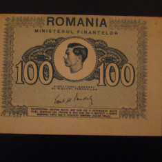 ROMANIA - 100 lei 1945 UNC - Eroare de Taiere