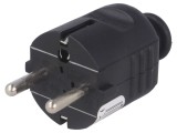 Conector Alimentare AC Mufă 2P PE 230VAC 16A Negru