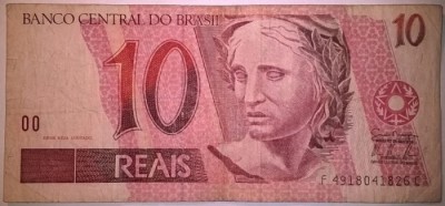 Bancnota - Brazilia - 10 Reais 2012 foto