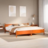 VidaXL Cadru de pat fără saltea, maro ceruit 180x200 cm lemn masiv pin