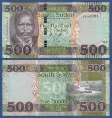 !!! SUDAN SUD - 500 POUNDS 2024 - P 20 - UNC / SCHIMBATA DENUMIREA MONEDEI : SOUTH SUDAN POUND IN LOC DE SOUTH SUDANESE POUND