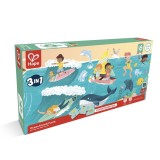 Cumpara ieftin Set 3 puzzle pentru copii, Aventuri acvatice si joc de povestire, 144 piese, Hape, +5 ani