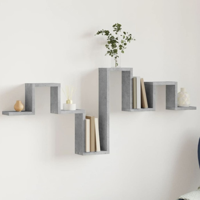 vidaXL Raft de perete, gri beton, 104,5x10x43 cm , lemn prelucrat