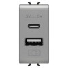 Priza USB tip A+C 1M 5V 3A Gewiss Chorus titan GW14449