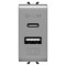 Priza USB tip A+C 1M 5V 3A Gewiss Chorus titan GW14449