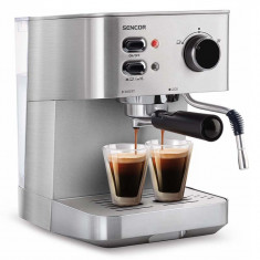 Espressor Sencor, 1050 W, 15 Bar, carcasa otel inoxidabil, filtru inox, rezervor 1.5 l