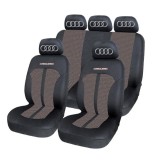 Set Huse Scaune Universale Premium Carguard Personalizate cu Audi&ndash; Negru/Bej