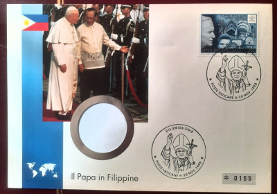 Vatican 1996 Papa Ioan Paul II vizita in Filipine Fdc foto