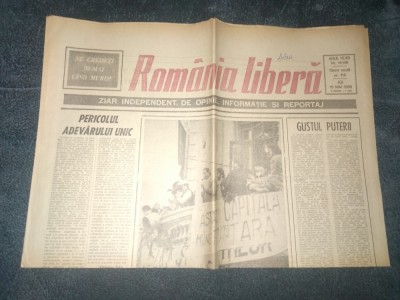 ZIARUL ROMANIA LIBERA 22 MAI 1990 foto