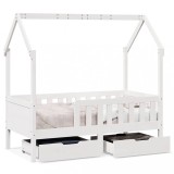 Cumpara ieftin Cadru de pat copii cu sertare, 80x170 cm, lemn masiv pin