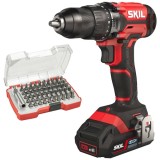 Skil 3010 AB - Masina de gaurit si insurubat cu 1 acumulator Li-Ion 18 V 2 Ah 50 Nm + Set capete de insurubare mixt 51 bucati