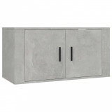 Dulap TV montat pe perete, gri beton, 80x34,5x40 cm