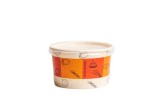 Bol carton Orange Soup cu capac transparent 460mL 25/set