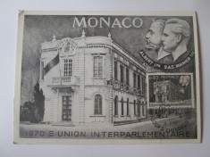 FDC/Carte postala maxima Uniunea Interparlamentara Monaco 1970