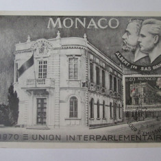 FDC/Carte postala maxima Uniunea Interparlamentara Monaco 1970