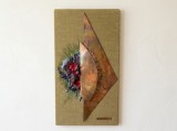Sculptura Decorativa Perete, Abstracta, Vintage, Semnata, Metal, 57cm, Obiect Decor Colectie, Cadou Deosebit