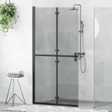 Perete de duș Walk-in Negru și transparent &icirc;nchis 100 x 190 cm