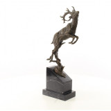 Cerb sarind- statueta din bronz pe un soclu din marmura, Animale