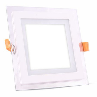 Panou led patrat incorporabil 18w 4500k alb neutru, sticla foto