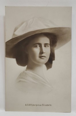 A.S.R. PRINCIPESA ELISABETA , CU PALARIE ALBA , CARTE POSTALA , INTERBELICA foto