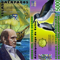 INSULELE GALAPAGOS █ bancnota █ 5000 Francs █ 2009 █ POLYMER █ UNC █ necirculata