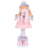 Decoratiune iarna, fata cu rochita, puf, roz si gri, 17x13x48 cm GartenVIP DiyLine, Strend Pro