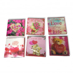 Felicitare Valentine&#039;s Day , Holograma/3D , cu plic , set 20 bucati