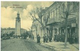 4758 - GIURGIU, Firemen Tower, stret stores - old postcard - used - 1928, Circulata, Printata