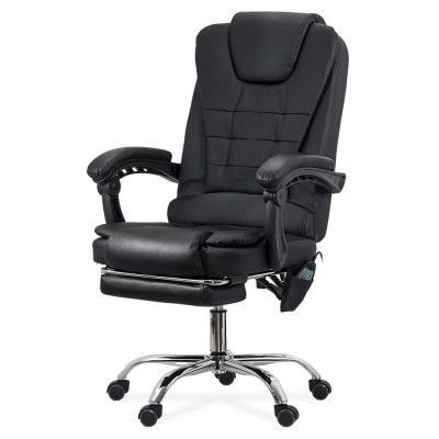 Scaun directorial cu functie de masaj OFF 418M, temporizator, 7 puncte, inaltime reglabila, cadru cromat, 120 kg, negru foto