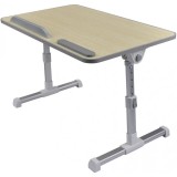 Masuta notebook, 17,52x30x1.2cm, inaltime reglabila 24-32cm, Inclinare ajustabila pana la 30grade, stopper laptop, armrest mouse silicon Crem, Spacer