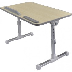 Masuta notebook, 17,52x30x1.2cm, inaltime reglabila 24-32cm, Inclinare ajustabila pana la 30grade, stopper laptop, armrest mouse silicon Crem