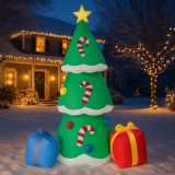 Brad de Craciun de exterior gonflabil, iluminare LED, cu compresor integrat, 180x80x80 cm, verde Household NewTrend