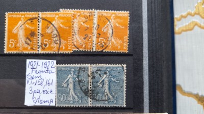 1921 Franta-Semanat.-YT158,161-3 per.oriz.-stamp. foto